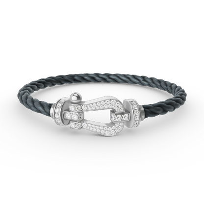 [Love Aura]FORCE LARGE HORSESHOE FULL DIAMOND BRACELET SILVER