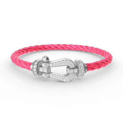 [Love Aura]FORCE LARGE HORSESHOE FULL DIAMOND BRACELET SILVER