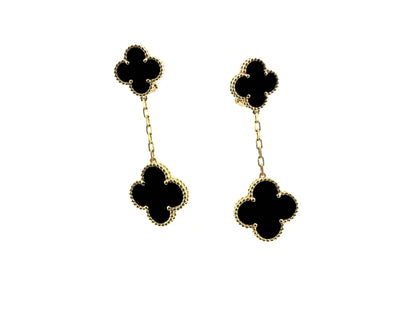 [Love Aura]CLOVER 2 MOTIFS  EARRINGS (MULTIPLE CHOICESC