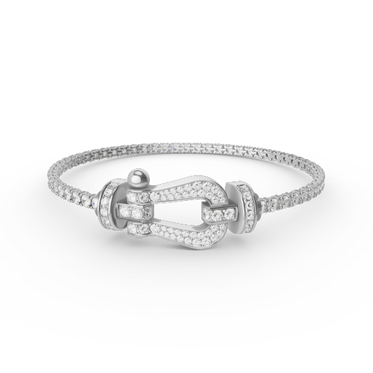 [Love Aura]FORCE  LARGE HORSESHOE FULL DIAMOND TENNIS BRACELET