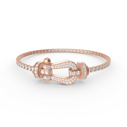 [Love Aura]FORCE  LARGE HORSESHOE FULL DIAMOND TENNIS BRACELET